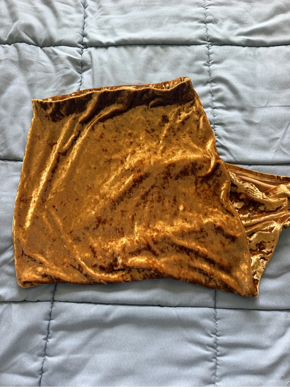 Windsor Girls Velvet Skirt - Mustard Gold